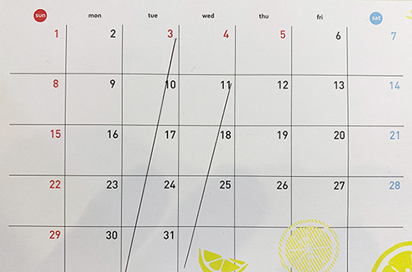 5月定休日のお知らせ