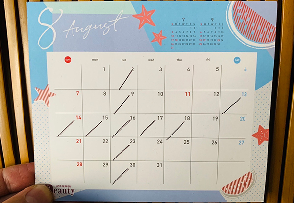 8月定休日のお知らせ